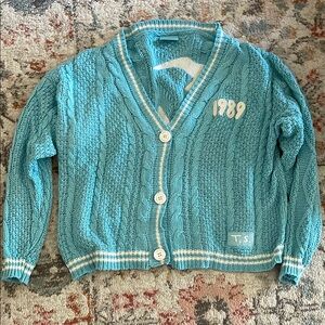 1989 Taylor Swift Blue Classic Cable Knit Cardigan